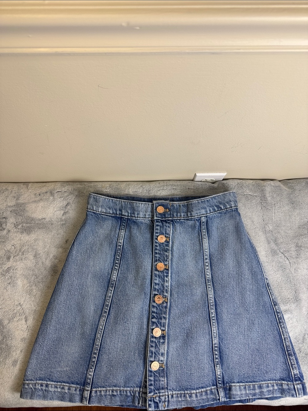 Express x Karlie Kloss Button Front A-Line Denim Skirt - Size 2